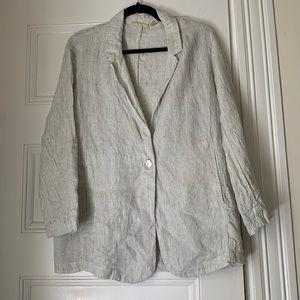 100% Linen Blazer Top